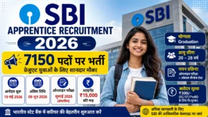 SBI Apprentice Recruitment 2026 7150 पदों पर भर्ती, ग्रेजुएट युवाओं के लिए शानदार मौका
